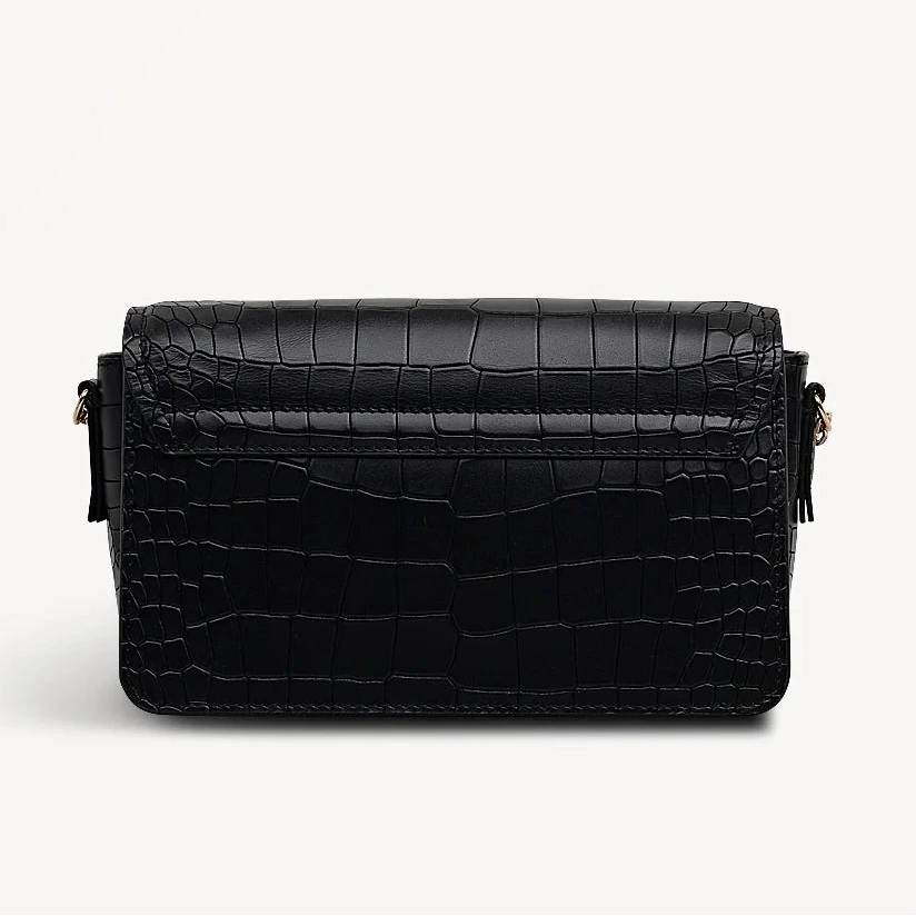 Radley Albert Road - Mini Flapover Cross Body Bag - Black Crocodile (NWT)