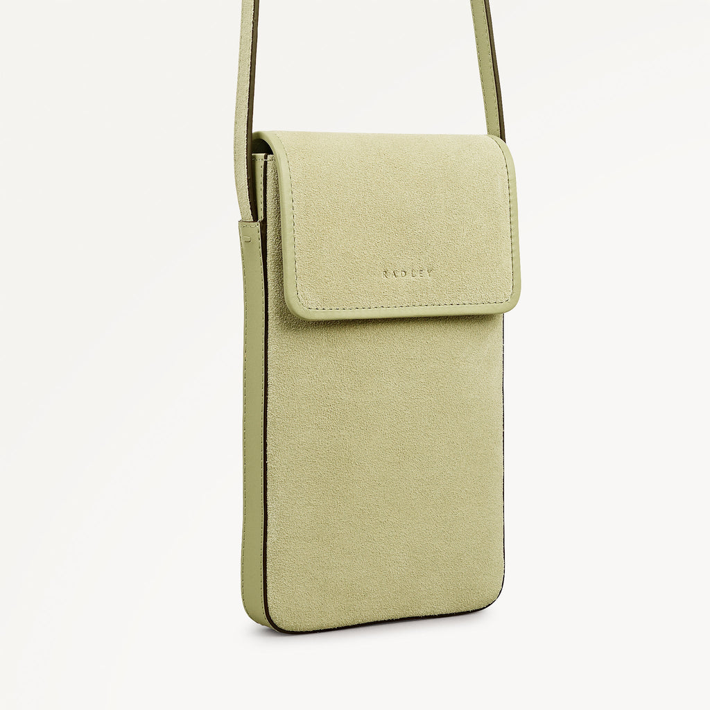 Radley Bramwell Lane - Suede Medium Phone Cross Body - Lemongrass Yellow (New With Tags)