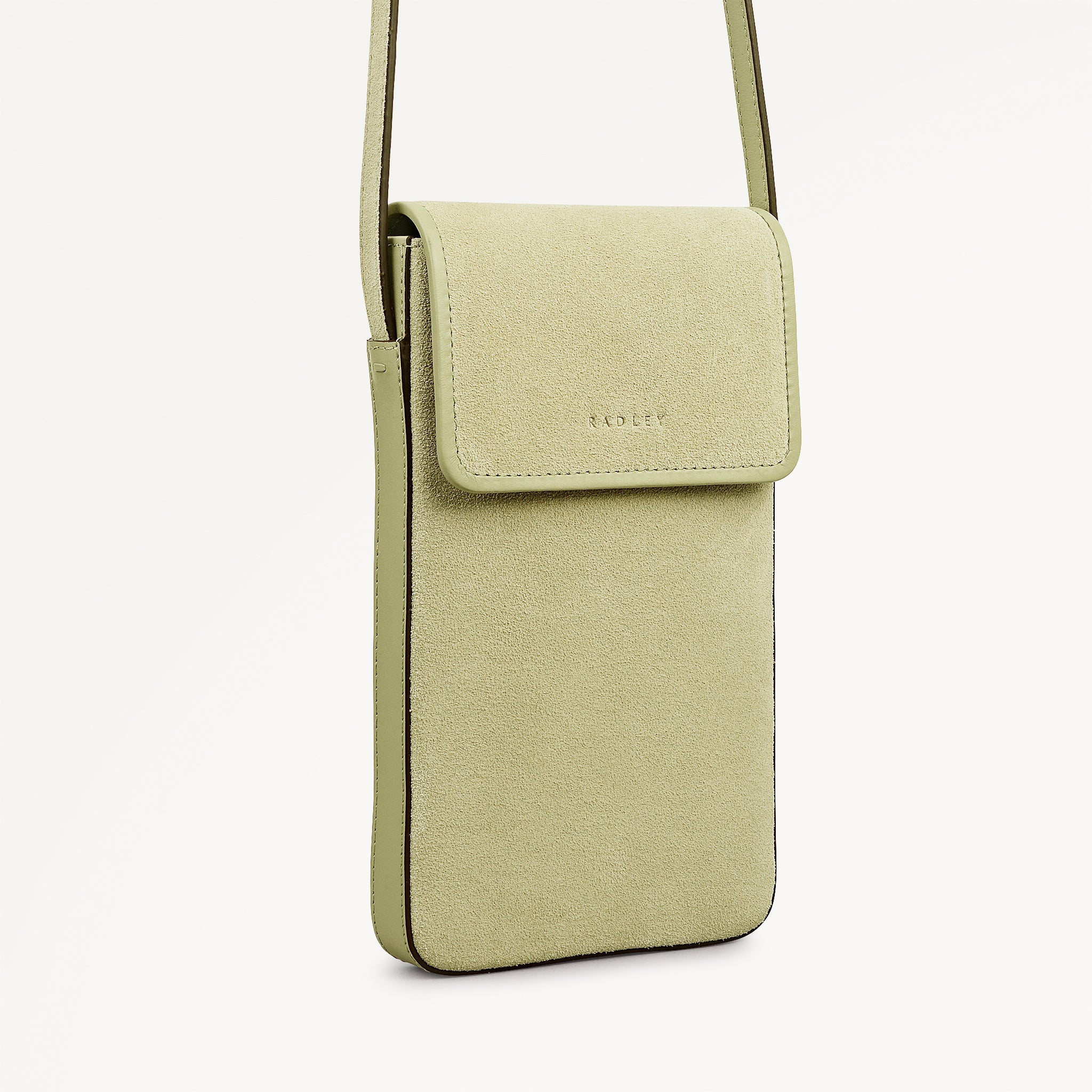Radley Bramwell Lane - Suede Medium Phone Cross Body - Lemongrass Yellow (New With Tags)