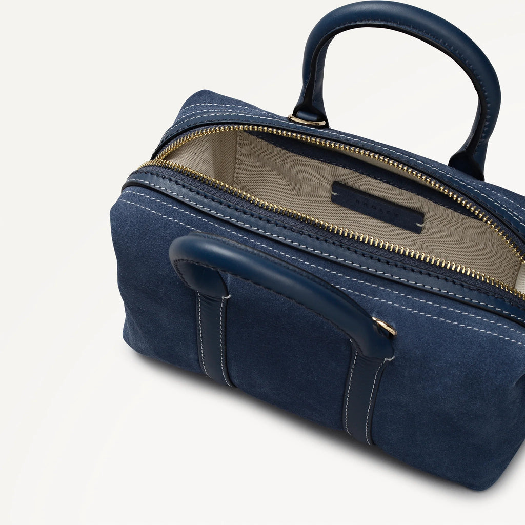 Radley Bramwell Lane - Mini Ziptop Grab Bag - Naval Blue Suede (NWT)