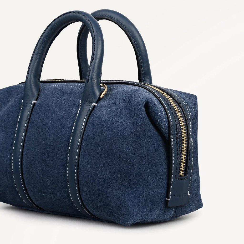 Radley Bramwell Lane - Mini Ziptop Grab Bag - Naval Blue Suede (NWT)