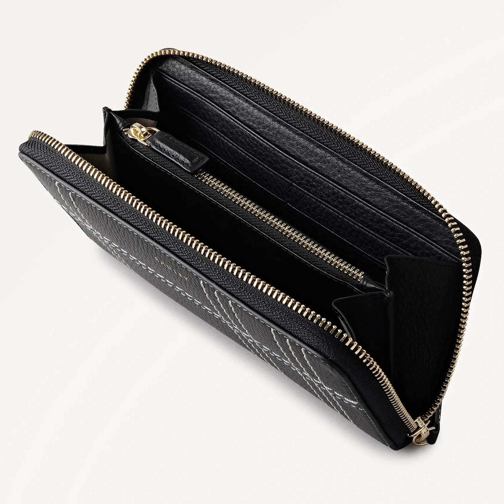 Radley Calvert Way - Large Zip Around Purse - Black Grain Leather (NWT)