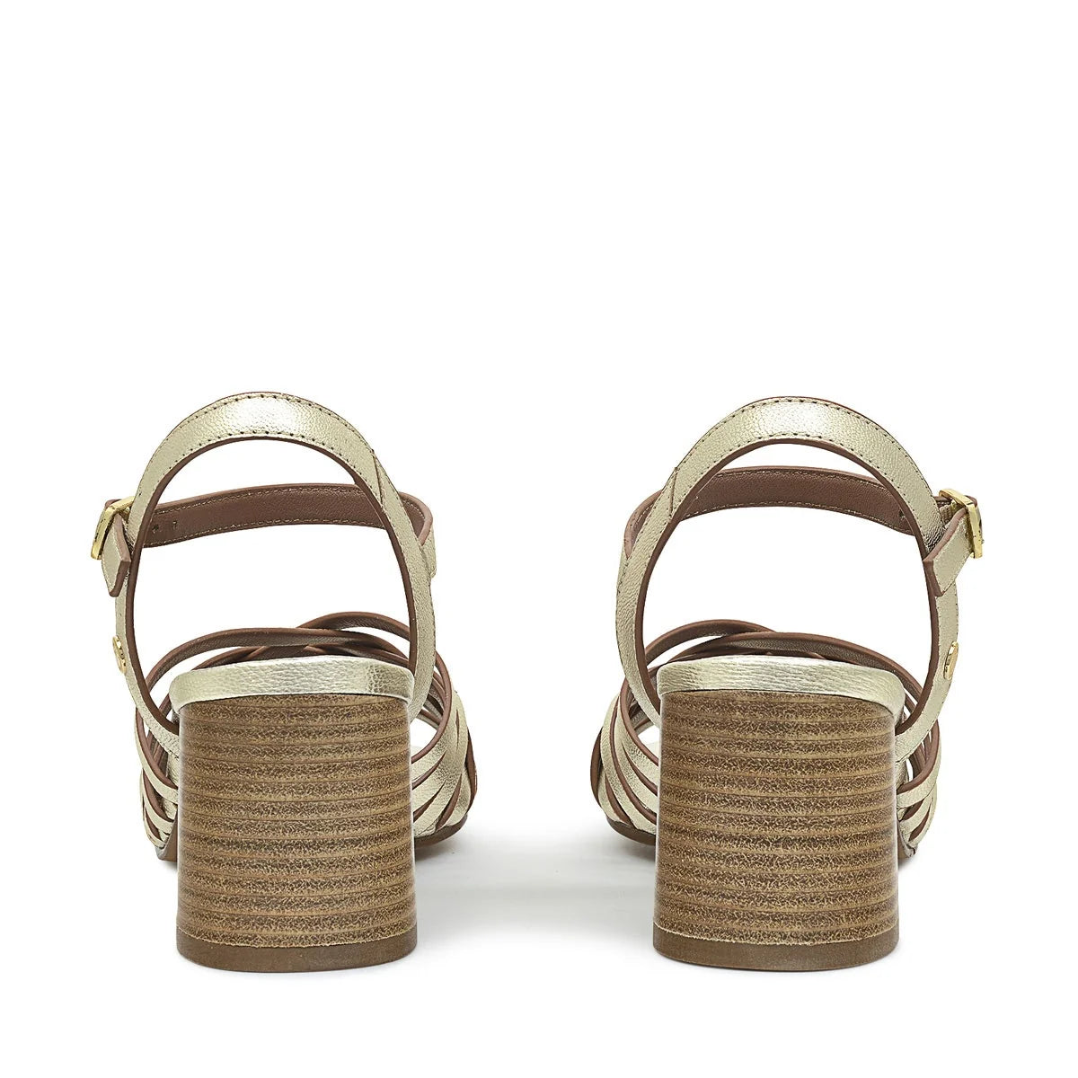Radley Crossways Road - Women's Weave Block Heel Gold Sandals (NWT)
