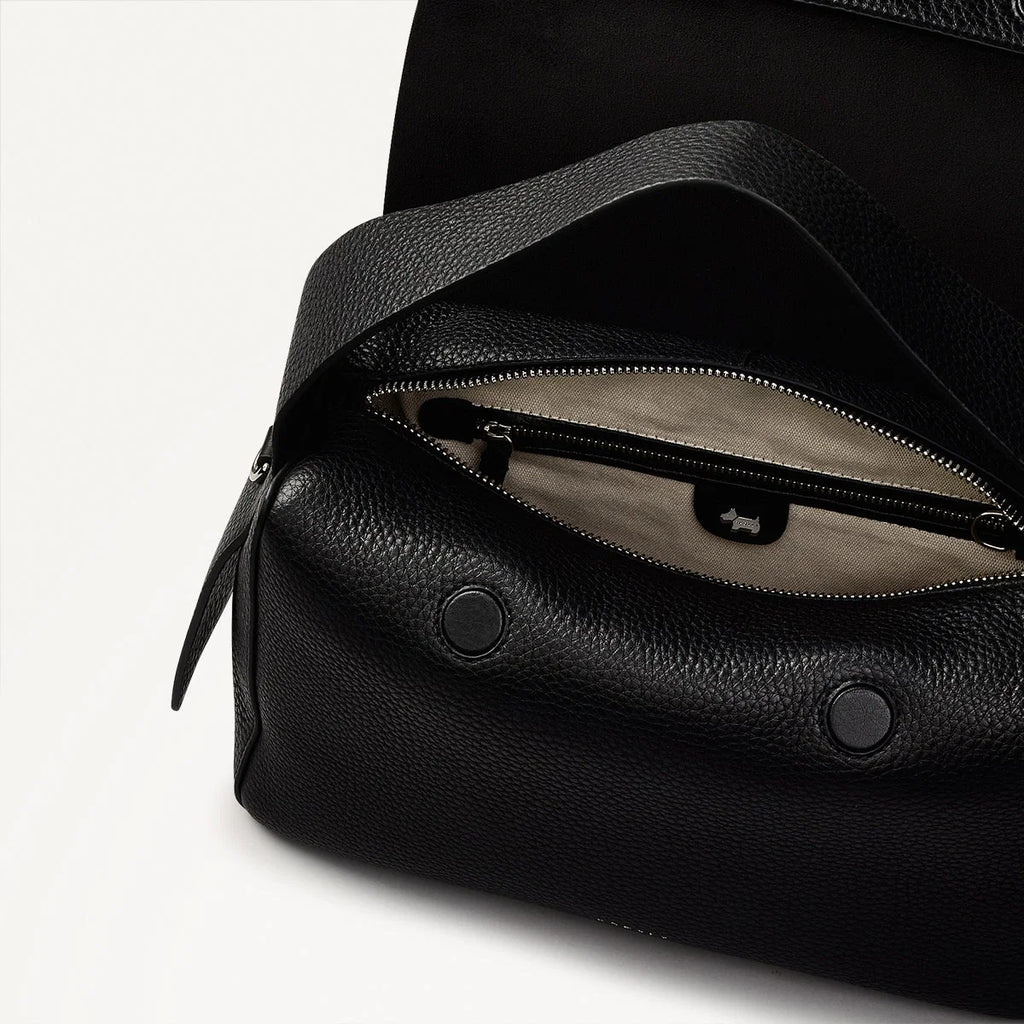 Radley De Beauvoir - Medium Ziptop Satchel Bag - Black Grain Leather (NWT)