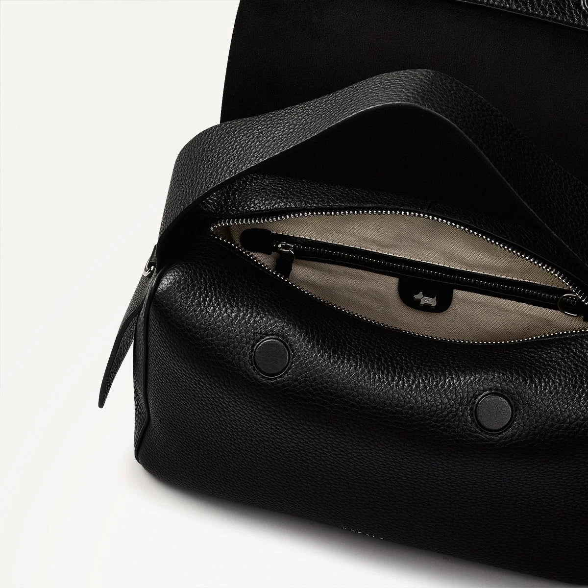 Radley De Beauvoir - Medium Ziptop Satchel Bag - Black Grain Leather (NWT)