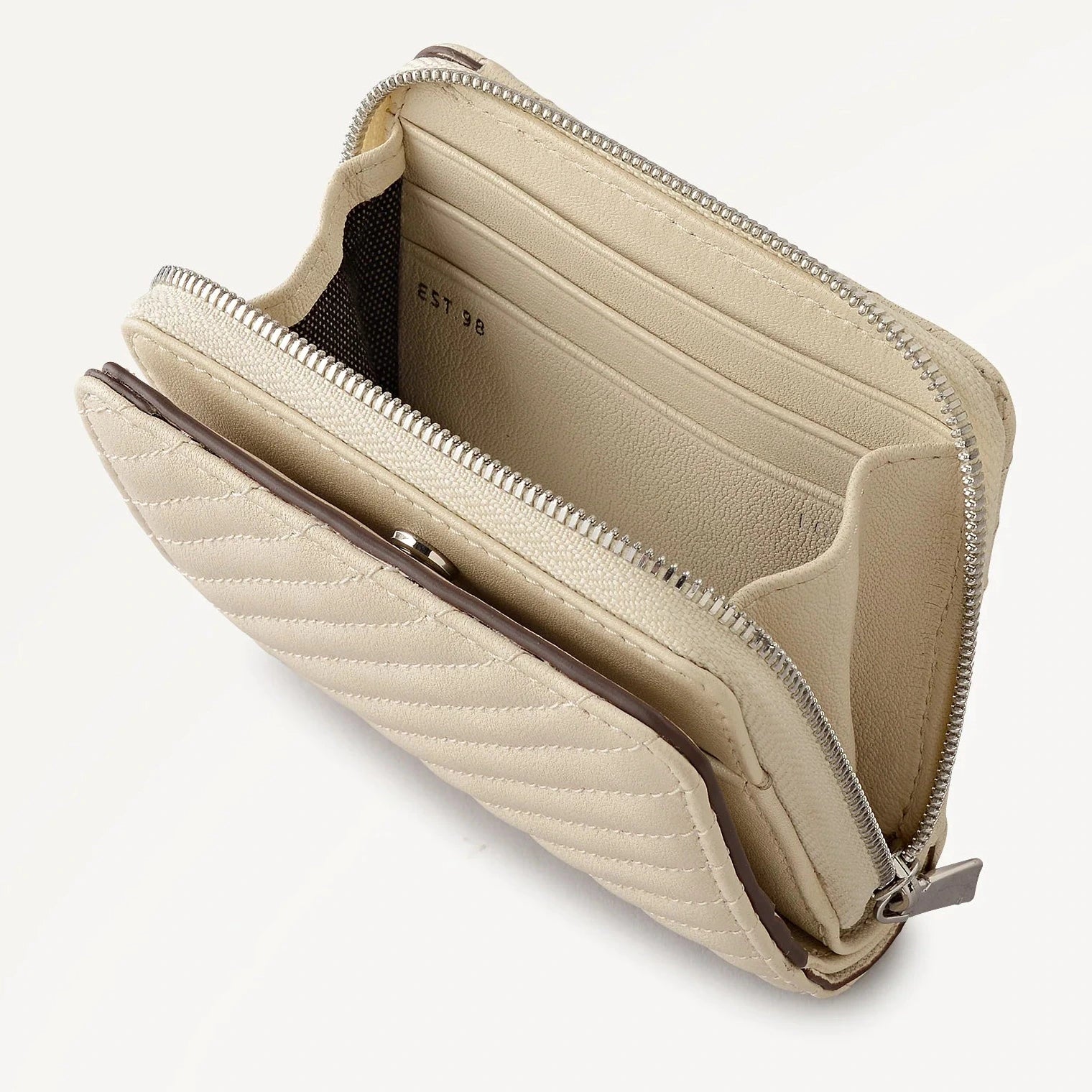 Radley Dukes Place - Medium Quilted Zip Around Purse - Salt Leather (NWT)