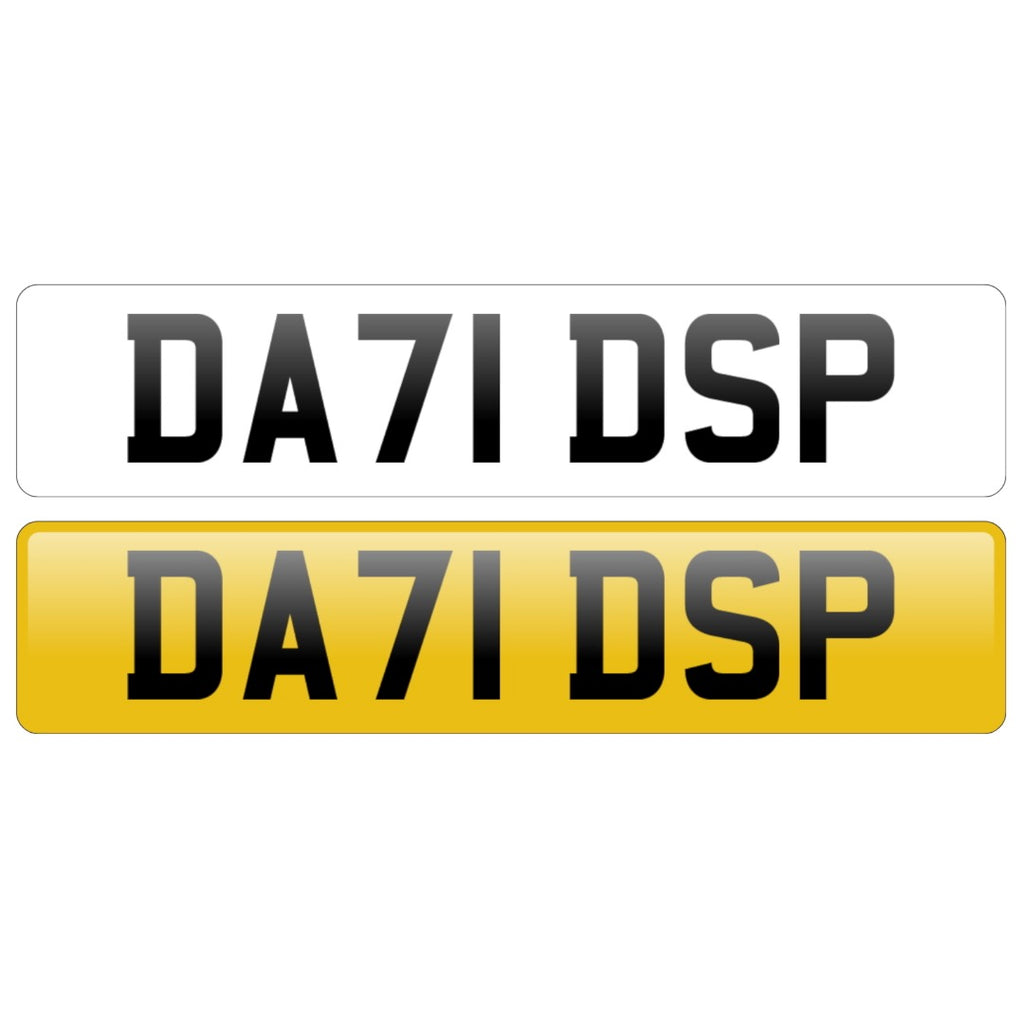 DA71 DSP (DAVID SP / DSP) - Private Registration Number Plate