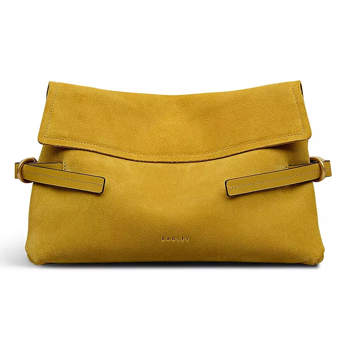 Radley Fleet Street - Medium Flapover Clutch Bag - Ochre Suede Leather (NWT)