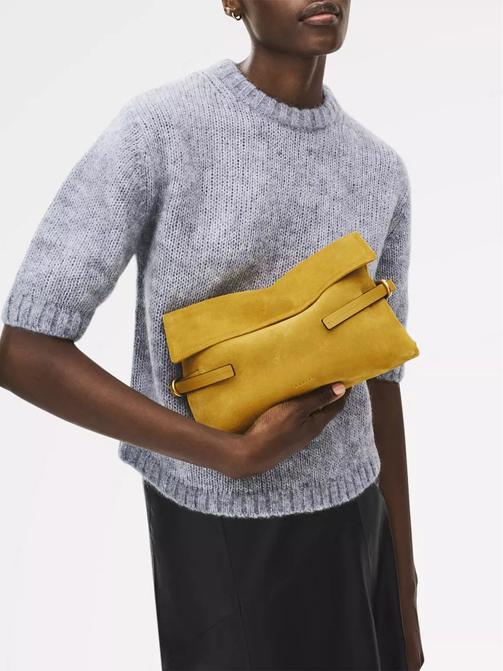 Radley Fleet Street - Medium Flapover Clutch Bag - Ochre Suede Leather (NWT)