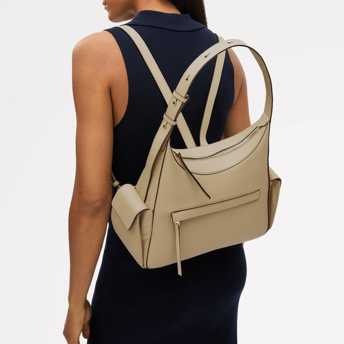 Radley The Fitzrovia - Small Ziptop Backpack - Stone Grain Leather (NWT)