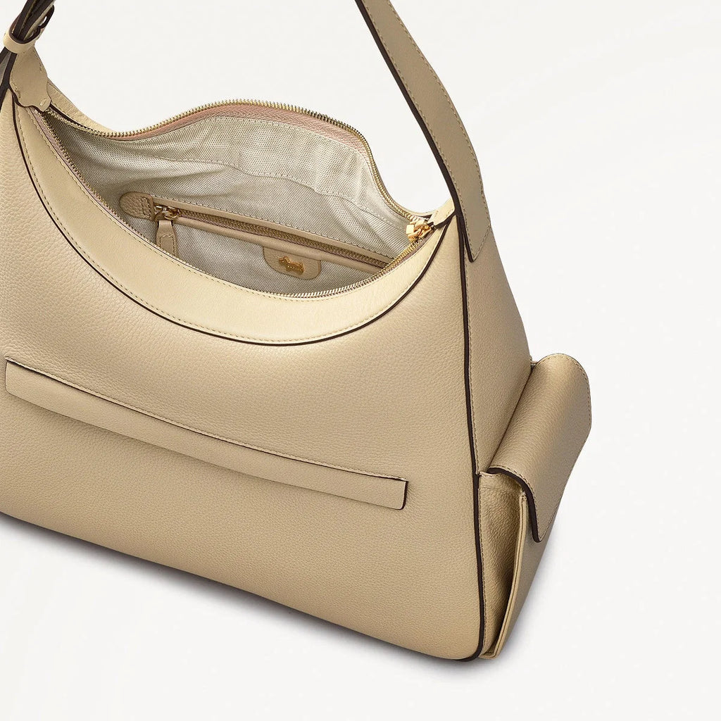 Radley The Fitzrovia - Small Ziptop Backpack - Stone Grain Leather (NWT)