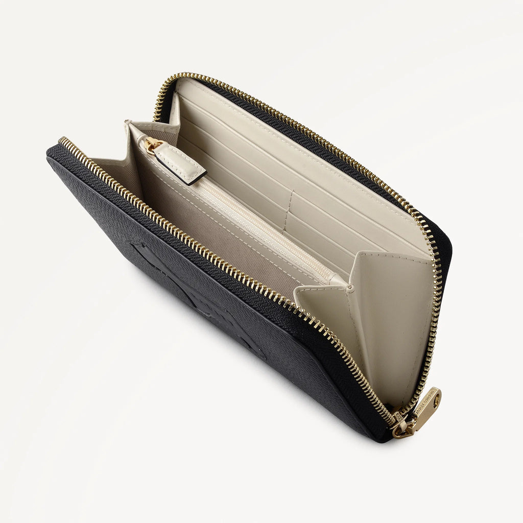 Radley Hadley Lane - Large Zip Around Wallet - Black Grain (NWT)