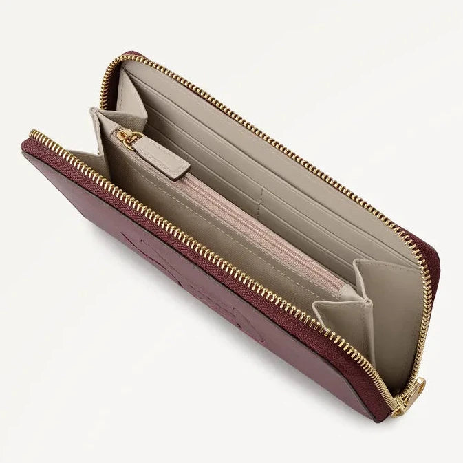 Radley Hadley Lane - Large Zip Around Wallet - Dark Cherry (NWT)