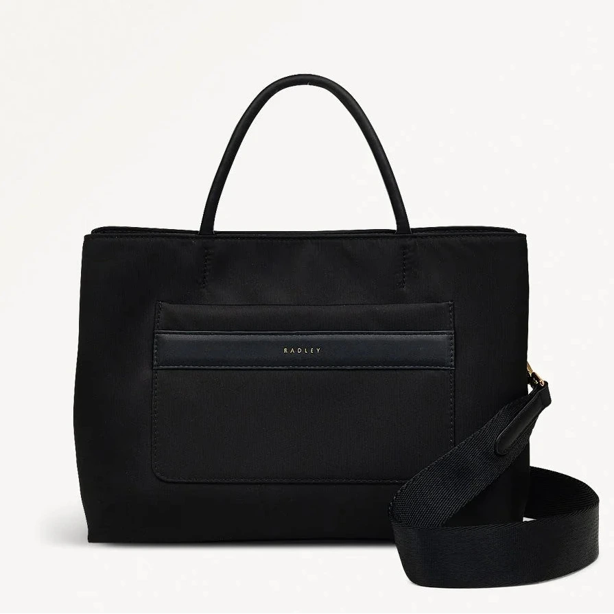 Radley Holland Park - Medium Ziptop Satchel Bag - Black Fabric (NWT)