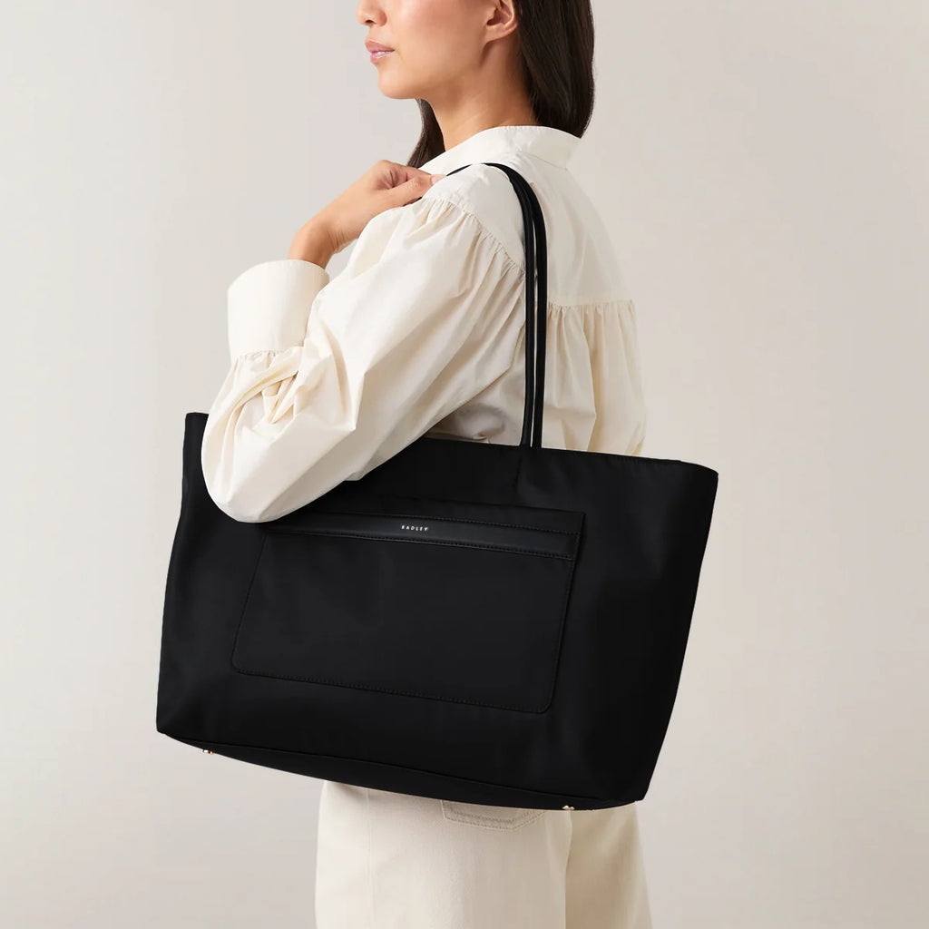 Radley Holland Park - Large Ziptop Tote Bag - Black Fabric (NWT)