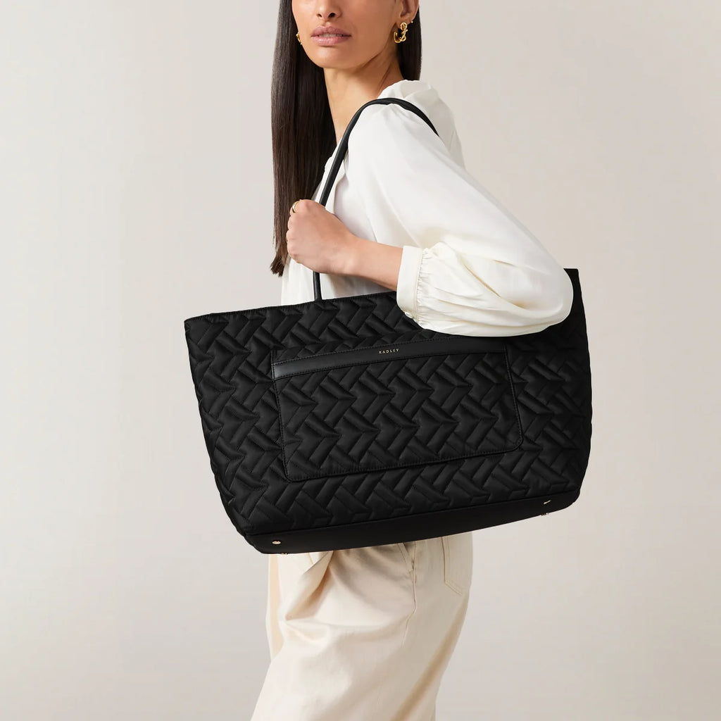Radley Holland Park - Large Ziptop Tote Bag - Black Fabric (NWT)