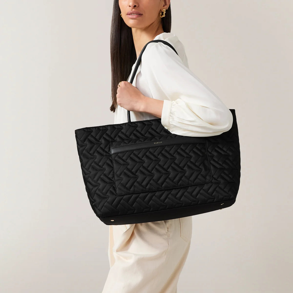 Radley Holland Park - Large Ziptop Tote Bag - Black Fabric (NWT)