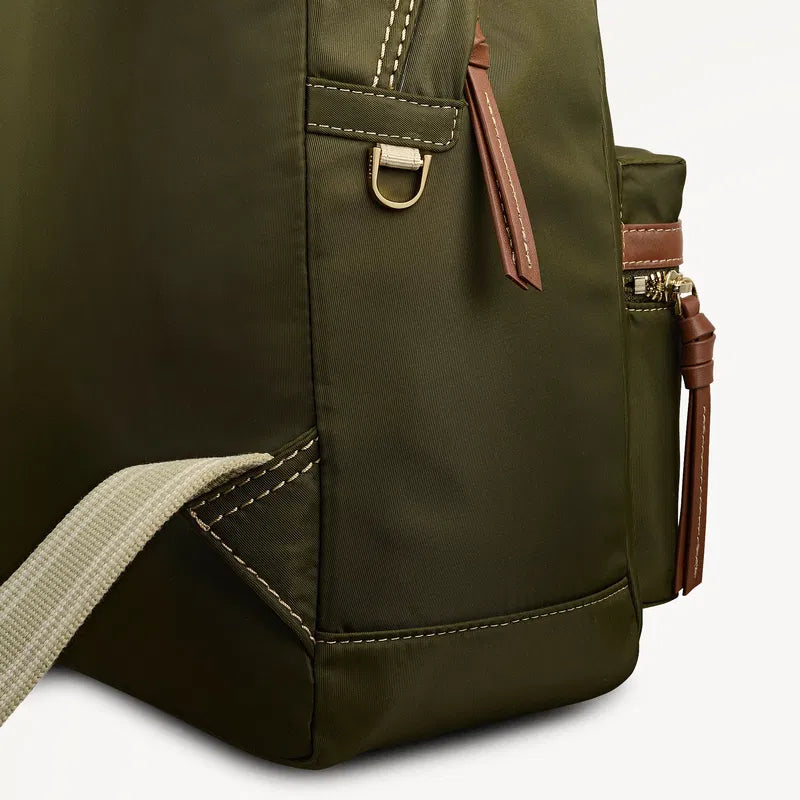 Radley Halley Row - Medium Ziptop Fabric Backpack - Dark Olive Green (NWT)