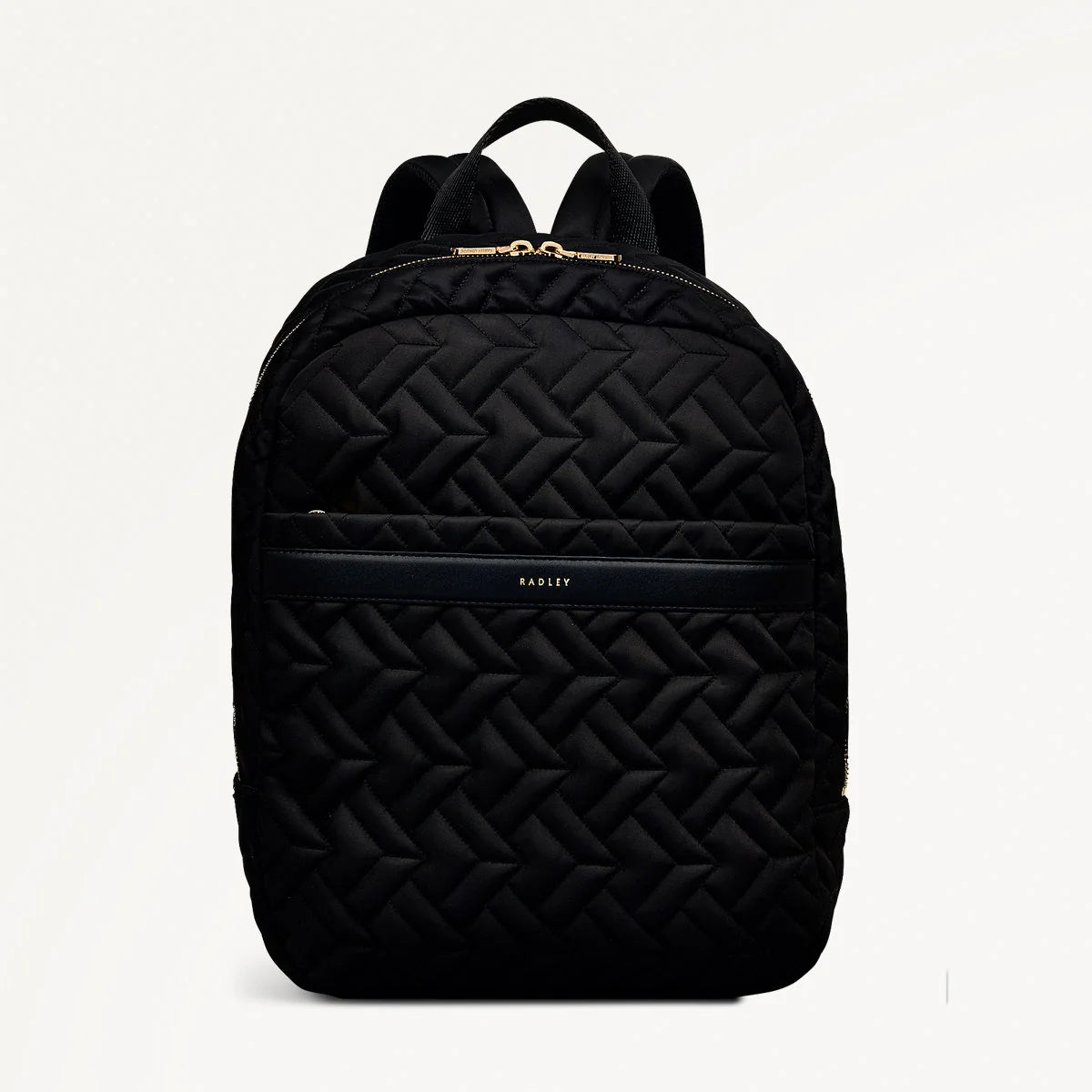 Radley Holland Park Black Quilted Fabric Medium Ziptop Backpack (NWT)