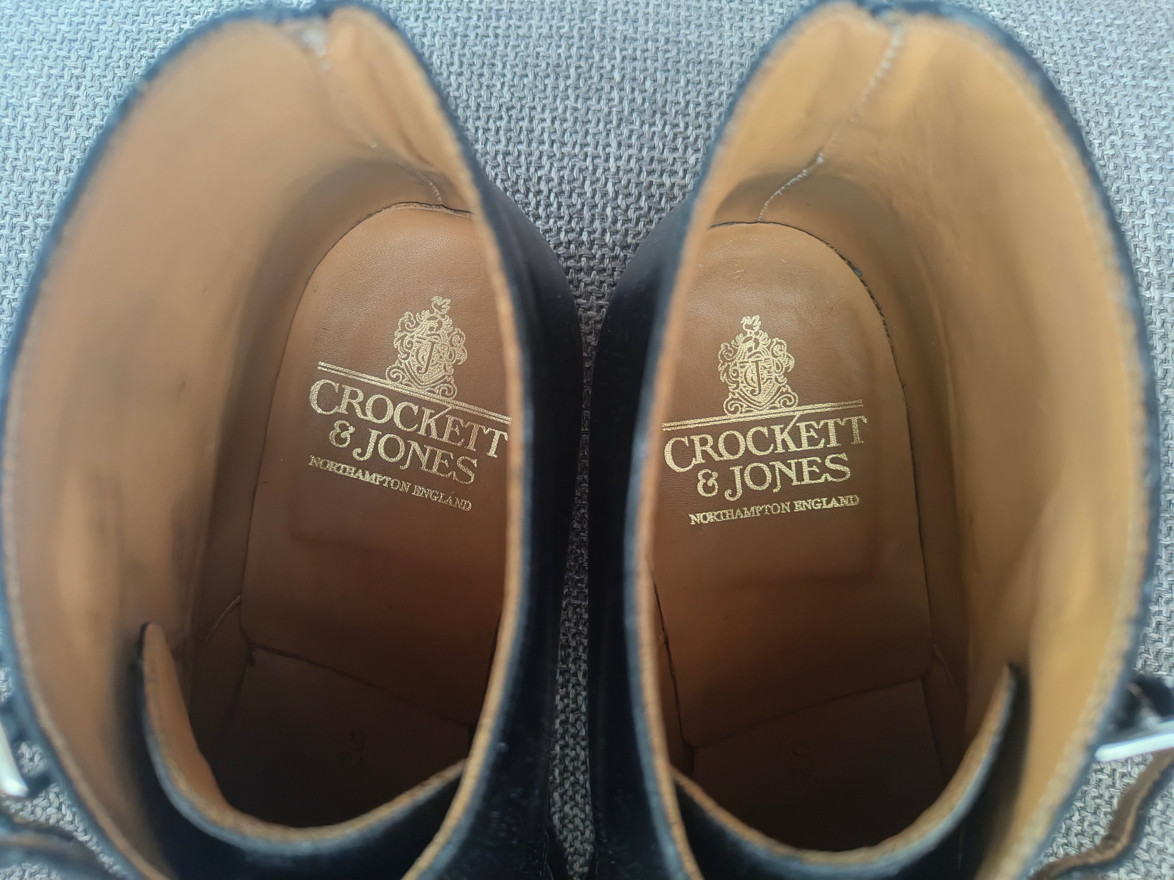 Crockett & Jones Camberley Black Monk Strap Boots - Size UK 7.5 (Shoe Trees inc)