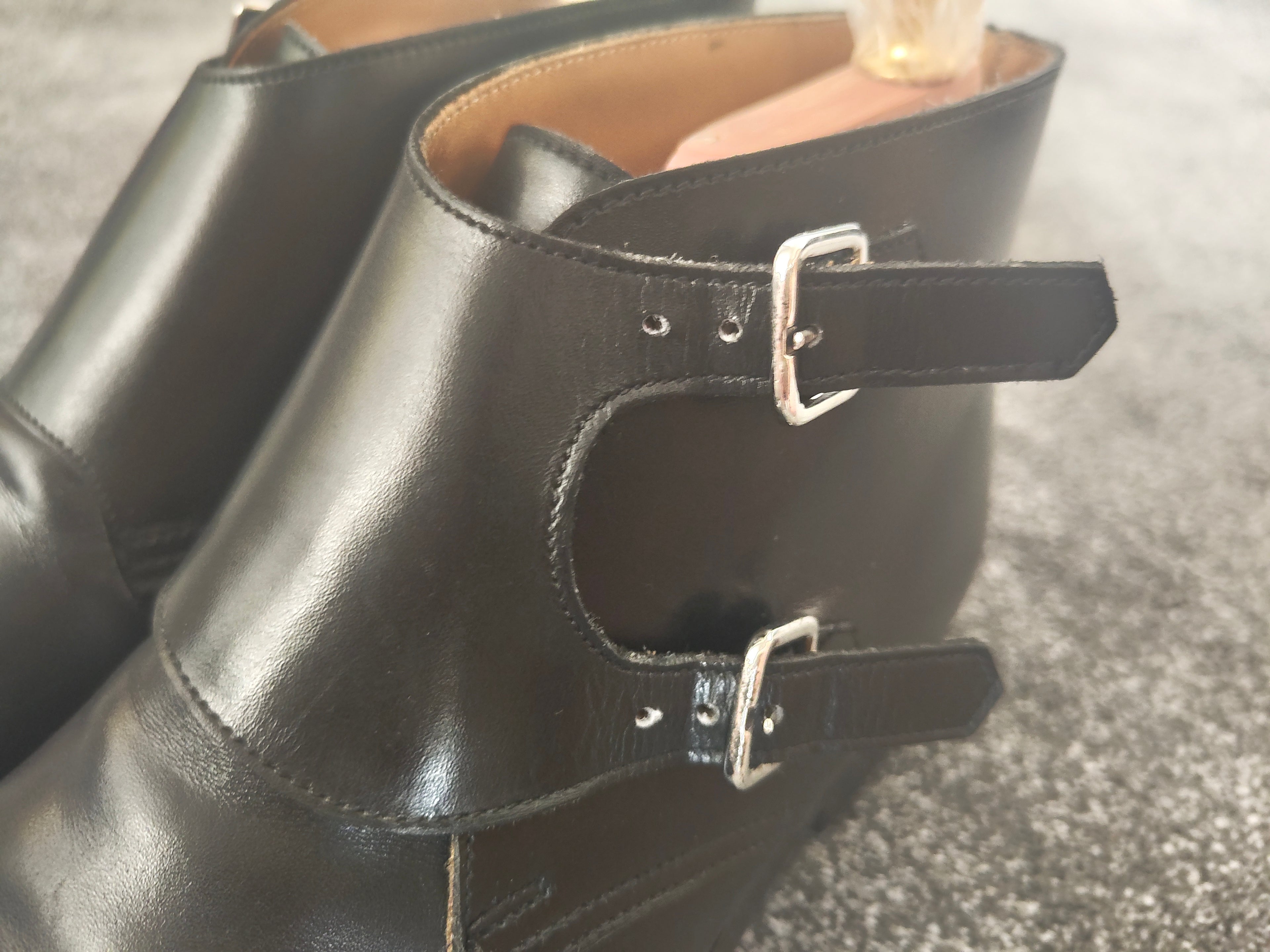 Crockett & Jones Camberley Black Monk Strap Boots - Size UK 7.5 (Shoe Trees inc)