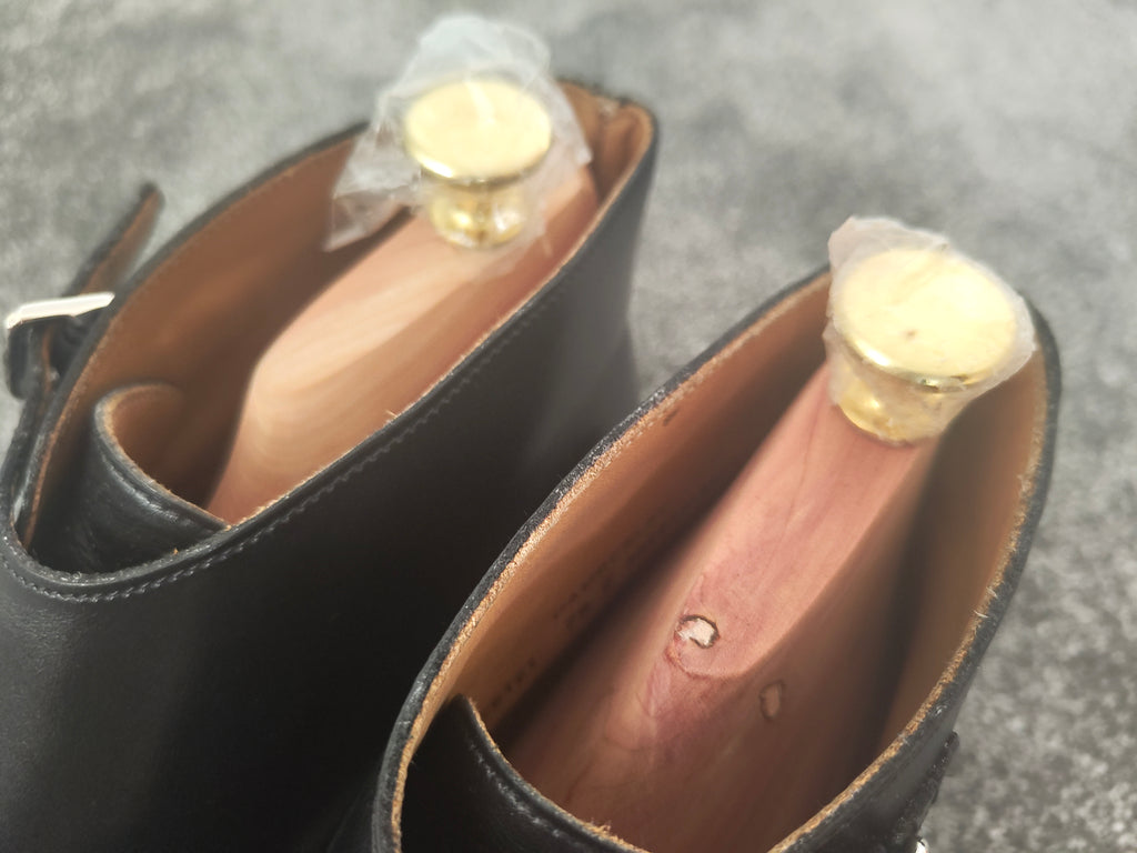 Crockett & Jones Camberley Black Monk Strap Boots - Size UK 7.5 (Shoe Trees inc)