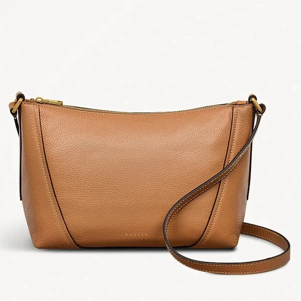 Radley Kendal Terrace - Small Ziptop Cross Body Bag - Tan Grain Leather (NWT)