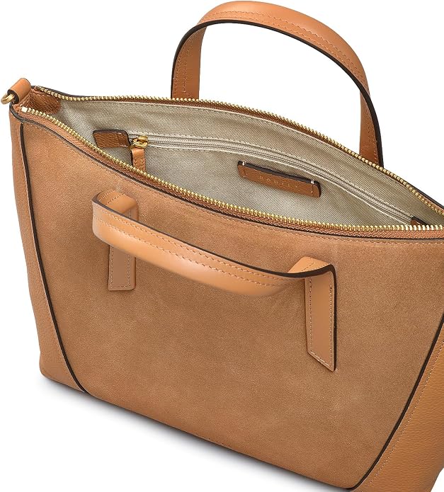 Radley Kendal Terrace - Medium Ziptop Top Handle Bag - Tan Brown Suede (NWT)