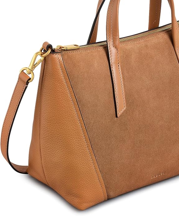 Radley Kendal Terrace - Medium Ziptop Top Handle Bag - Tan Brown Suede (NWT)