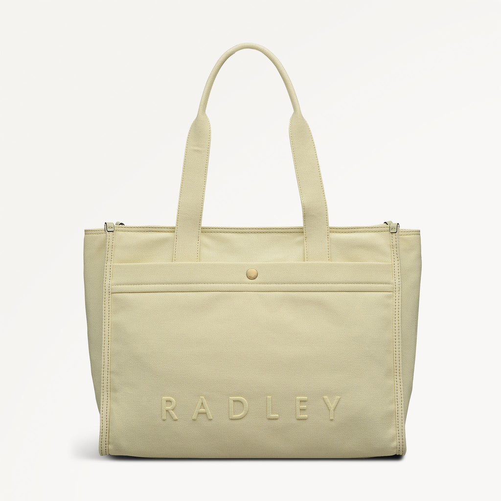 Radley Kenton Mews - Large Open Top Fabric Tote - Lemongrass Yellow (NWT)