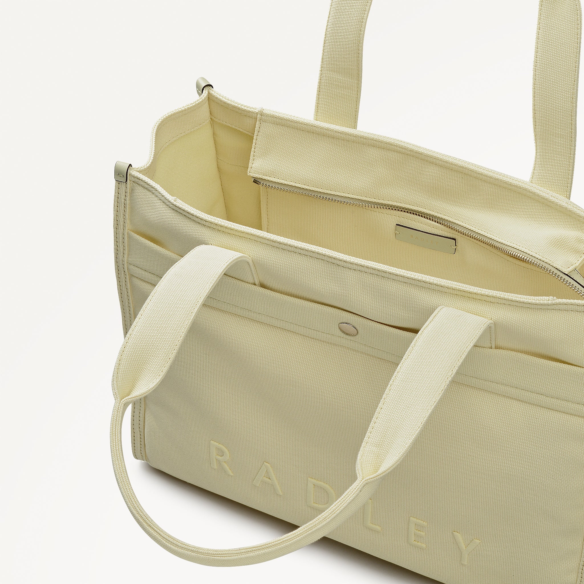 Radley Kenton Mews - Large Open Top Fabric Tote - Lemongrass Yellow (NWT)