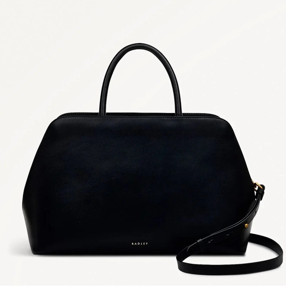 Radley Liverpool Street - Medium Ziptop Grab Bag - Black Leather (NWT)