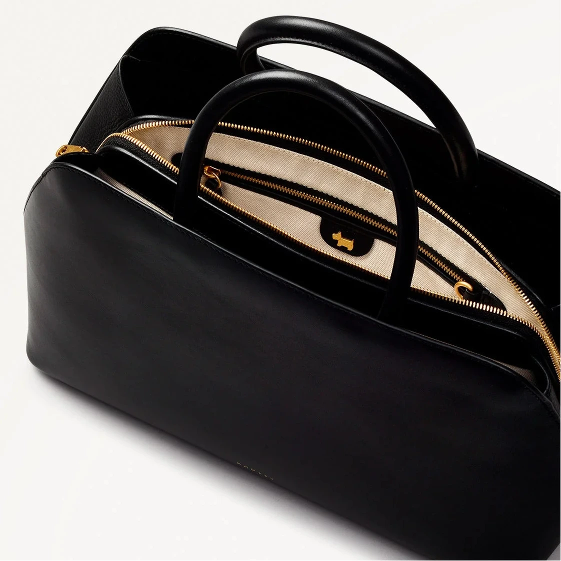 Radley Liverpool Street - Medium Ziptop Grab Bag - Black Leather (NWT)
