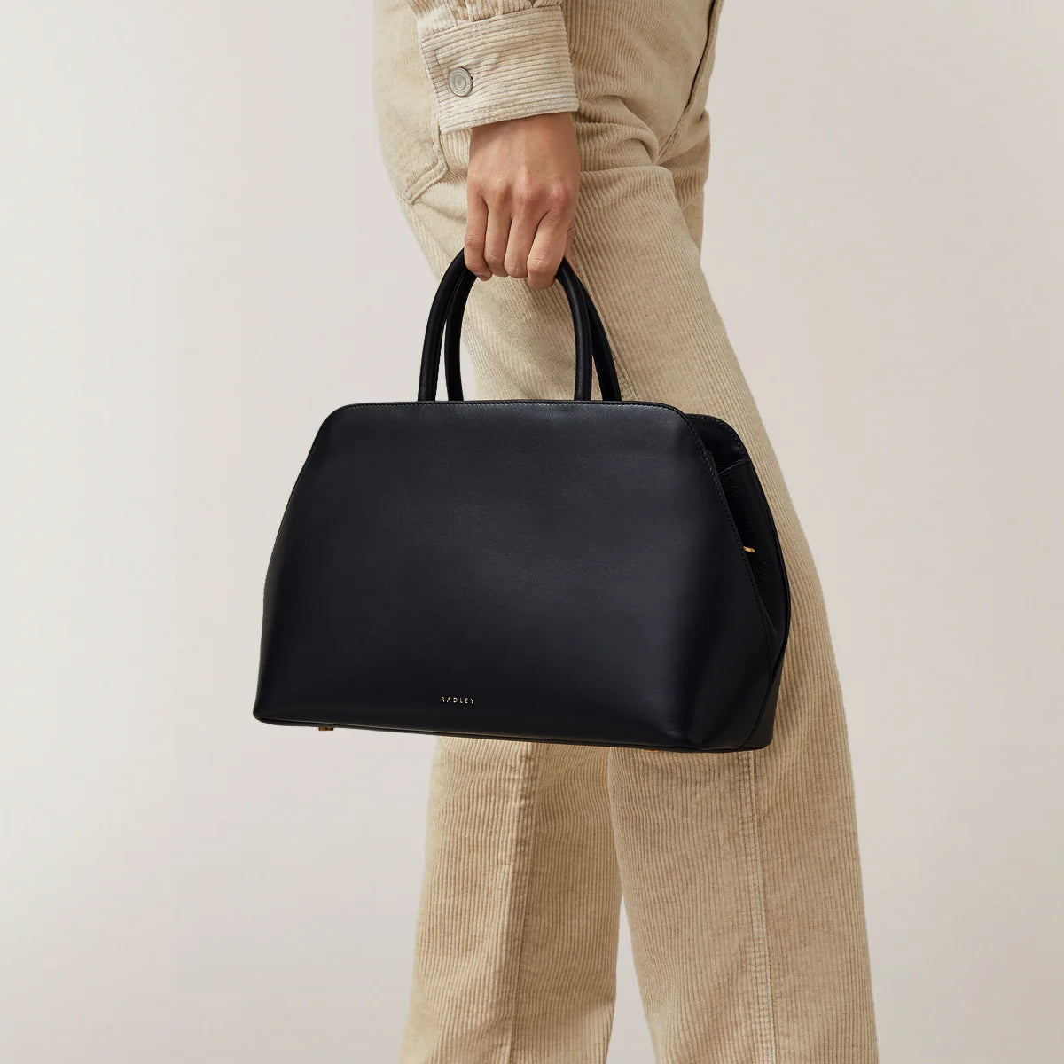 Radley Liverpool Street - Medium Ziptop Grab Bag - Black Leather (NWT)
