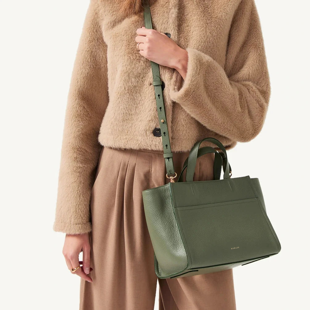 Radley Oak Street - Medium Ziptop Grab - Dark Olive Green (NWT)