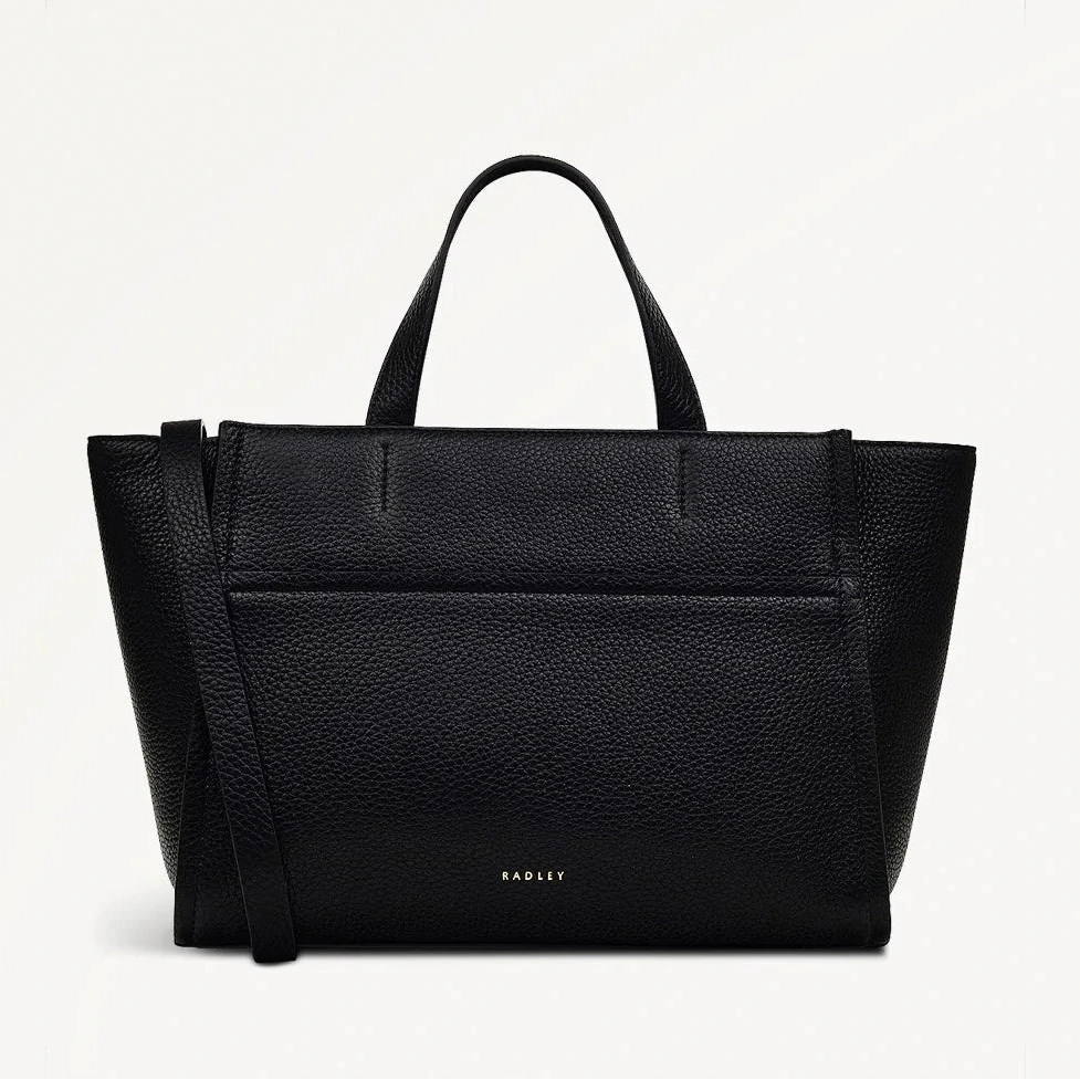 Radley Oak Street - Medium Ziptop Grab - Black Grain Leather (NWT)