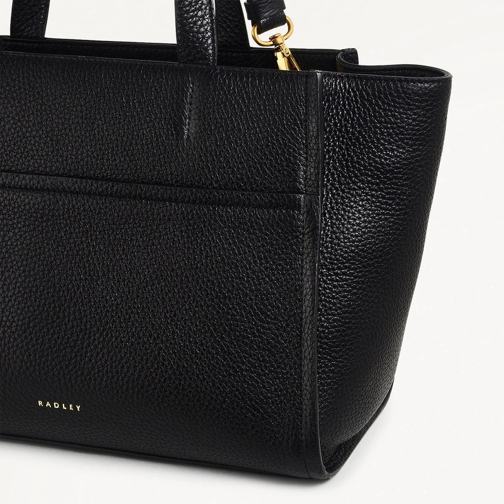 Radley Oak Street - Medium Ziptop Grab - Black Grain Leather (NWT)