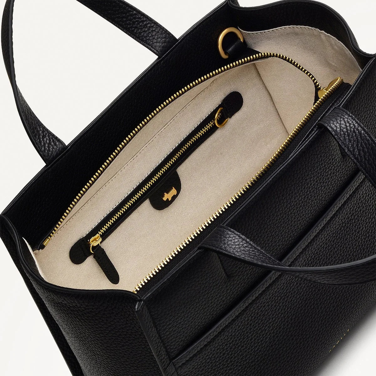 Radley Oak Street - Medium Ziptop Grab - Black Grain Leather (NWT)
