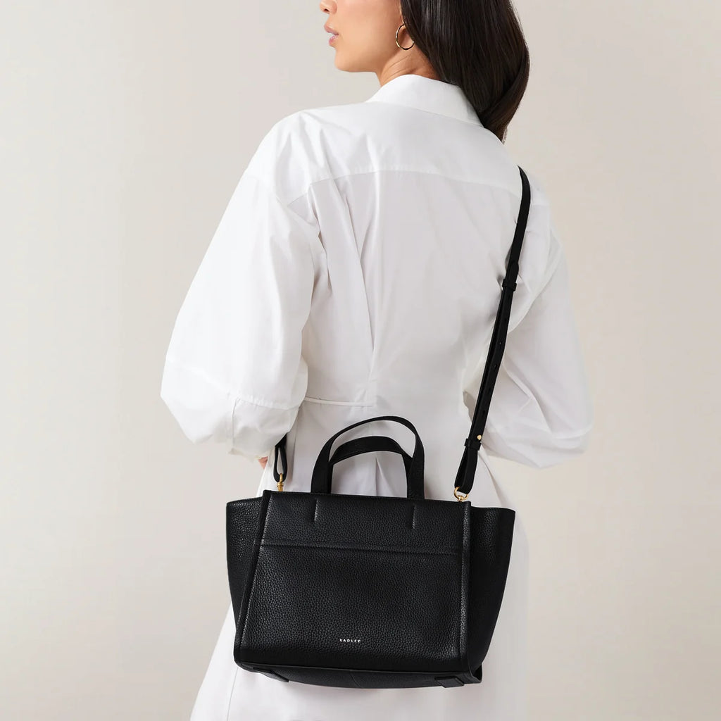 Radley Oak Street - Medium Ziptop Grab - Black Grain Leather (NWT)
