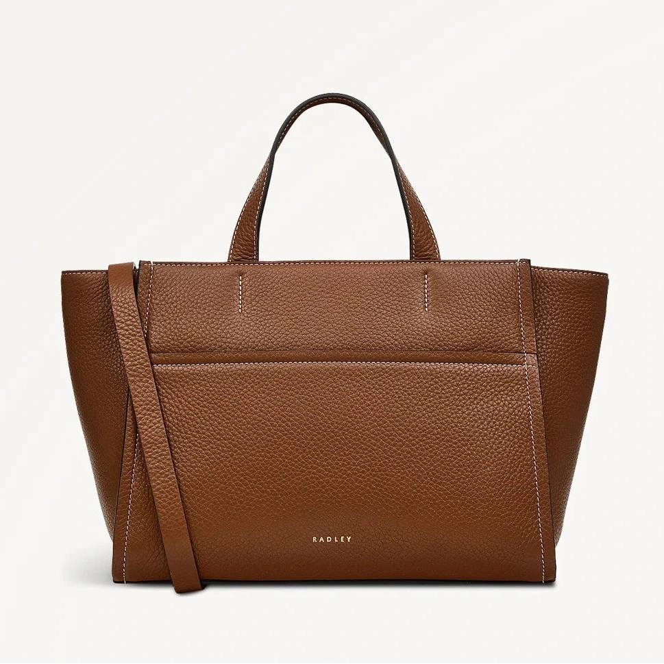 Radley Oak Street - Medium Ziptop Grab - Brown Grain Leather (NWT)