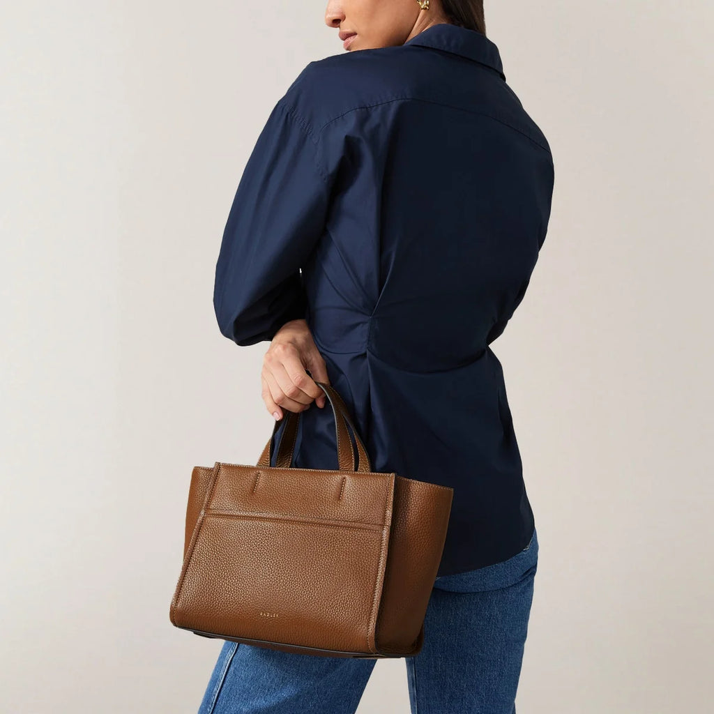 Radley Oak Street - Medium Ziptop Grab - Brown Grain Leather (NWT)