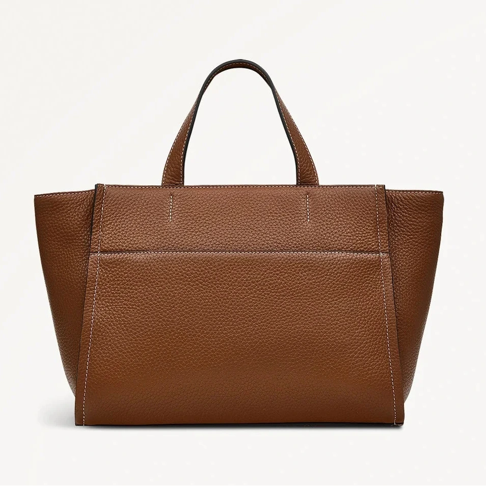 Radley Oak Street - Medium Ziptop Grab - Brown Grain Leather (NWT)