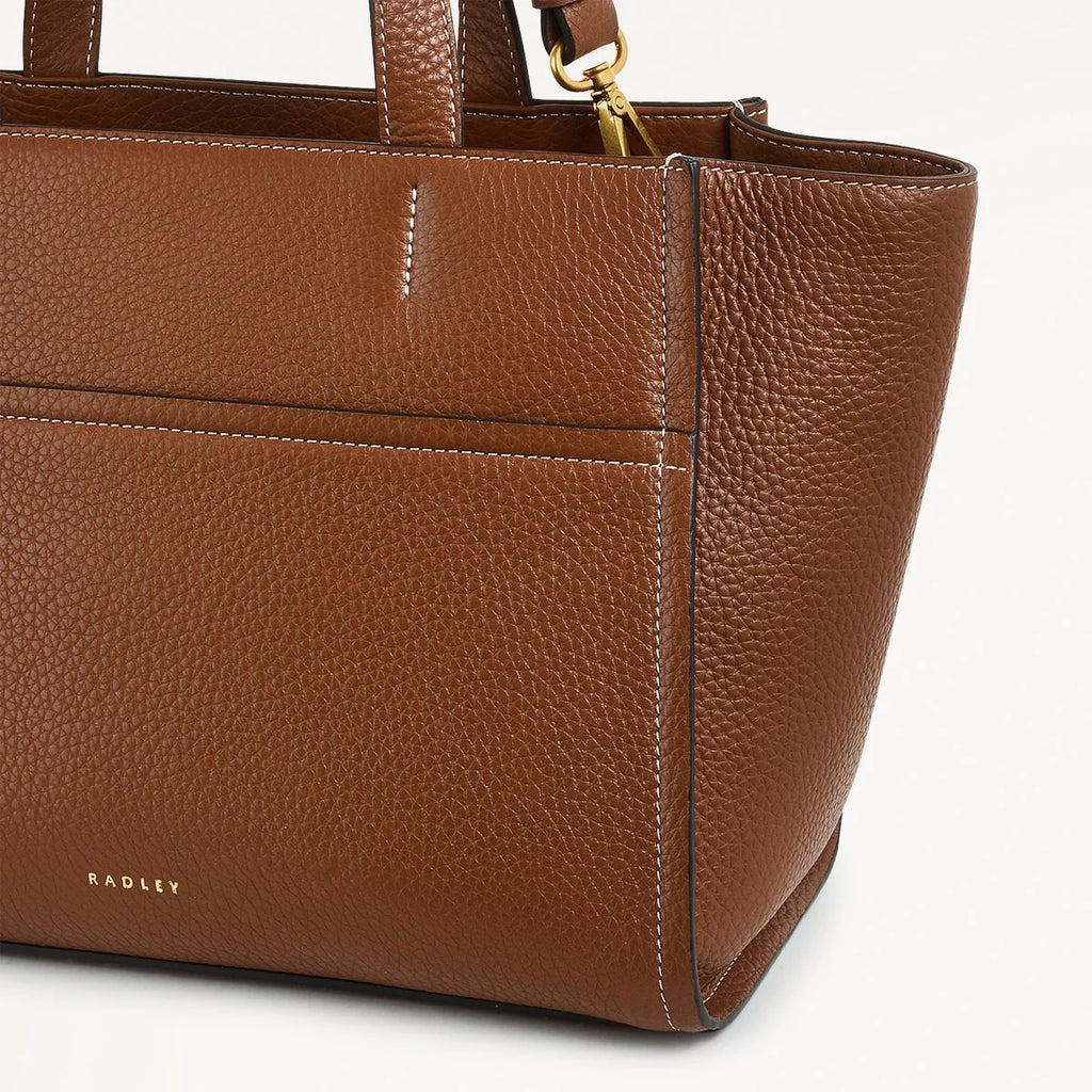 Radley Oak Street - Medium Ziptop Grab - Brown Grain Leather (NWT)