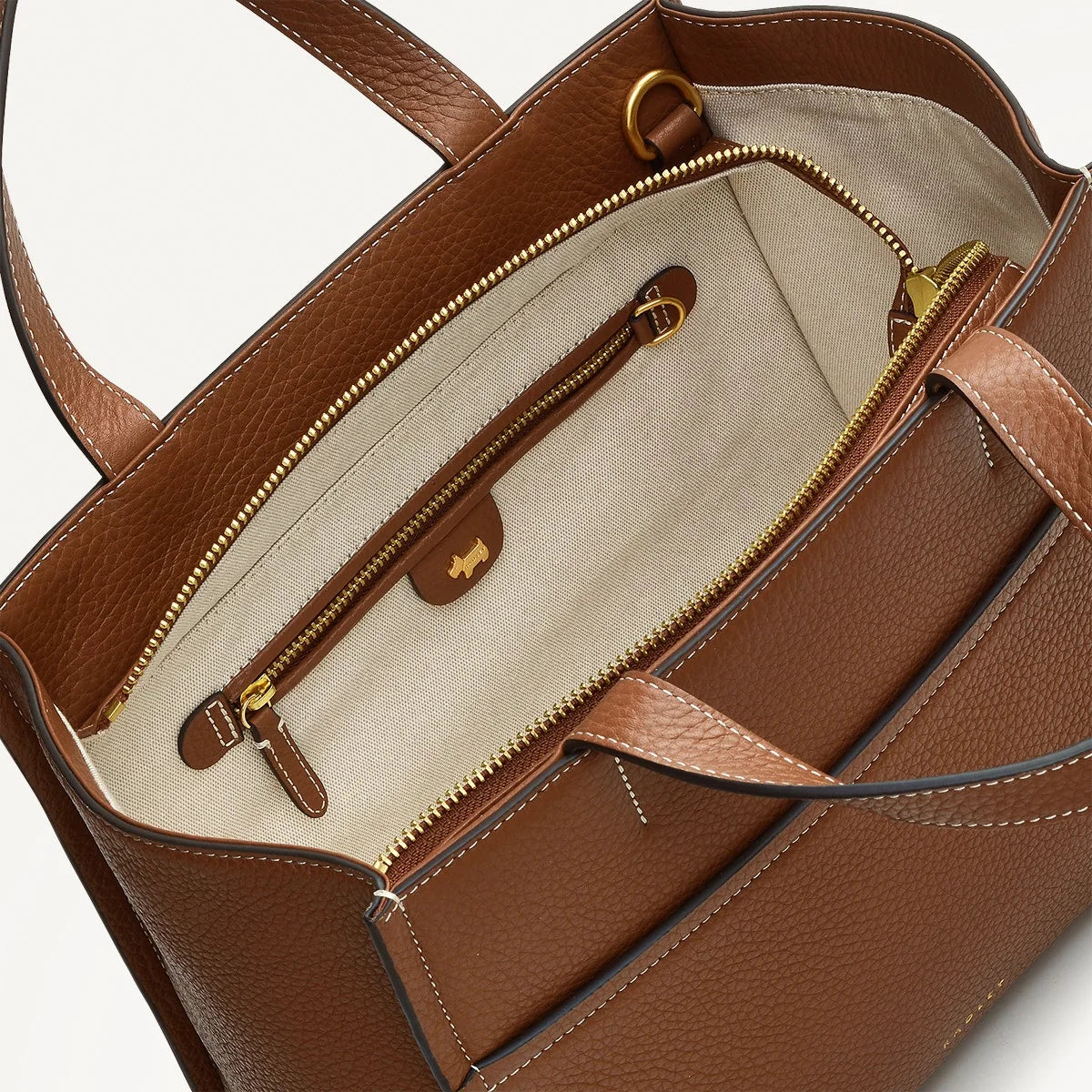 Radley Oak Street - Medium Ziptop Grab - Brown Grain Leather (NWT)