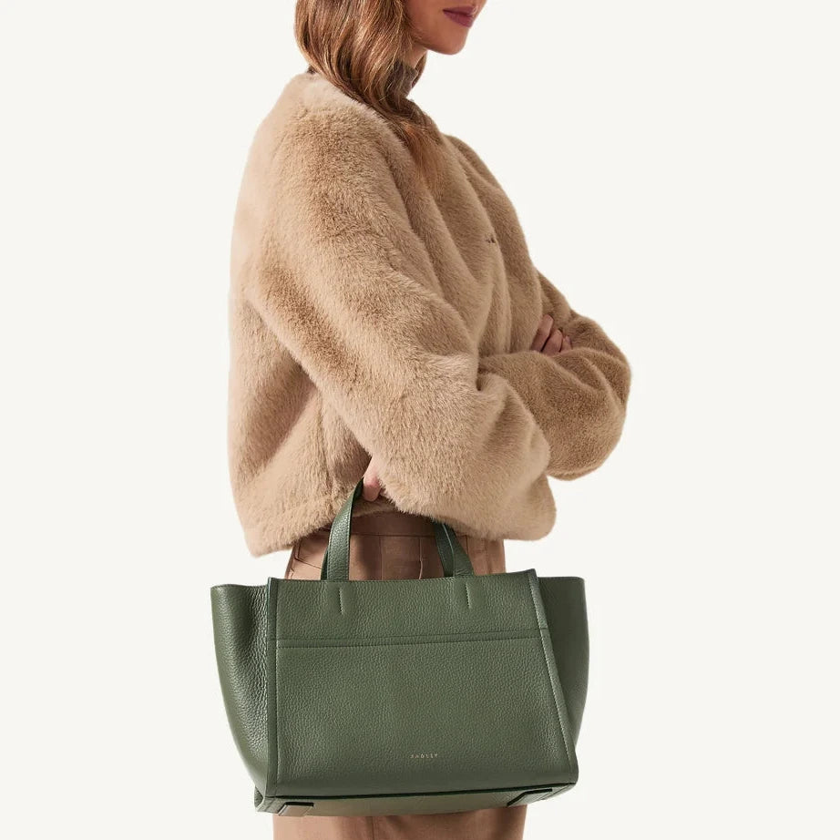 Radley Oak Street - Medium Ziptop Grab - Dark Olive Green (NWT)