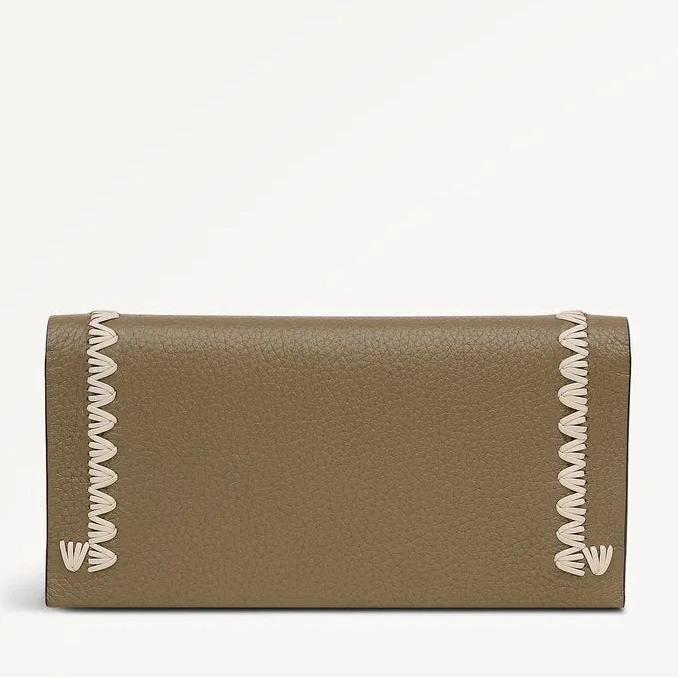 Radley Oak Street - Large Flapover Stitch Purse - Acorn Grain Leather (NWT)
