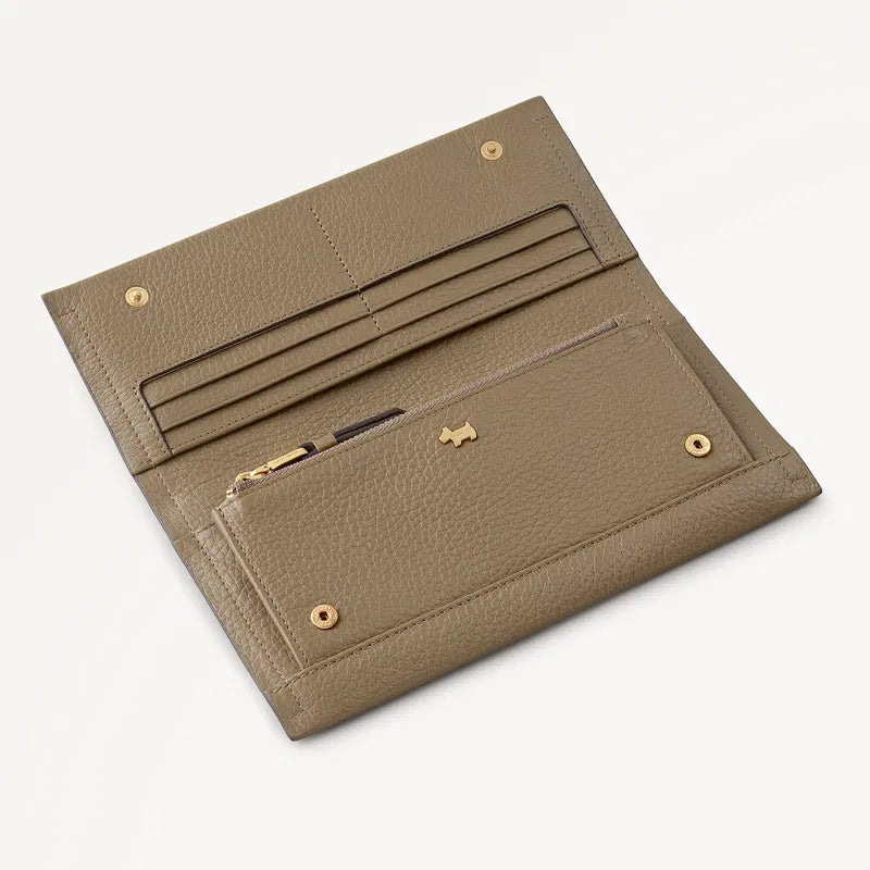 Radley Oak Street - Large Flapover Stitch Purse - Acorn Grain Leather (NWT)