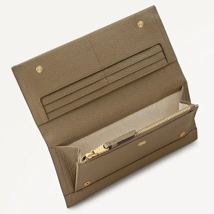 Radley Oak Street - Large Flapover Stitch Purse - Acorn Grain Leather (NWT)