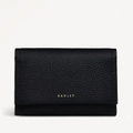 Radley Oak Street - Medium Flapover Purse - Black Grain Leather (NWT)