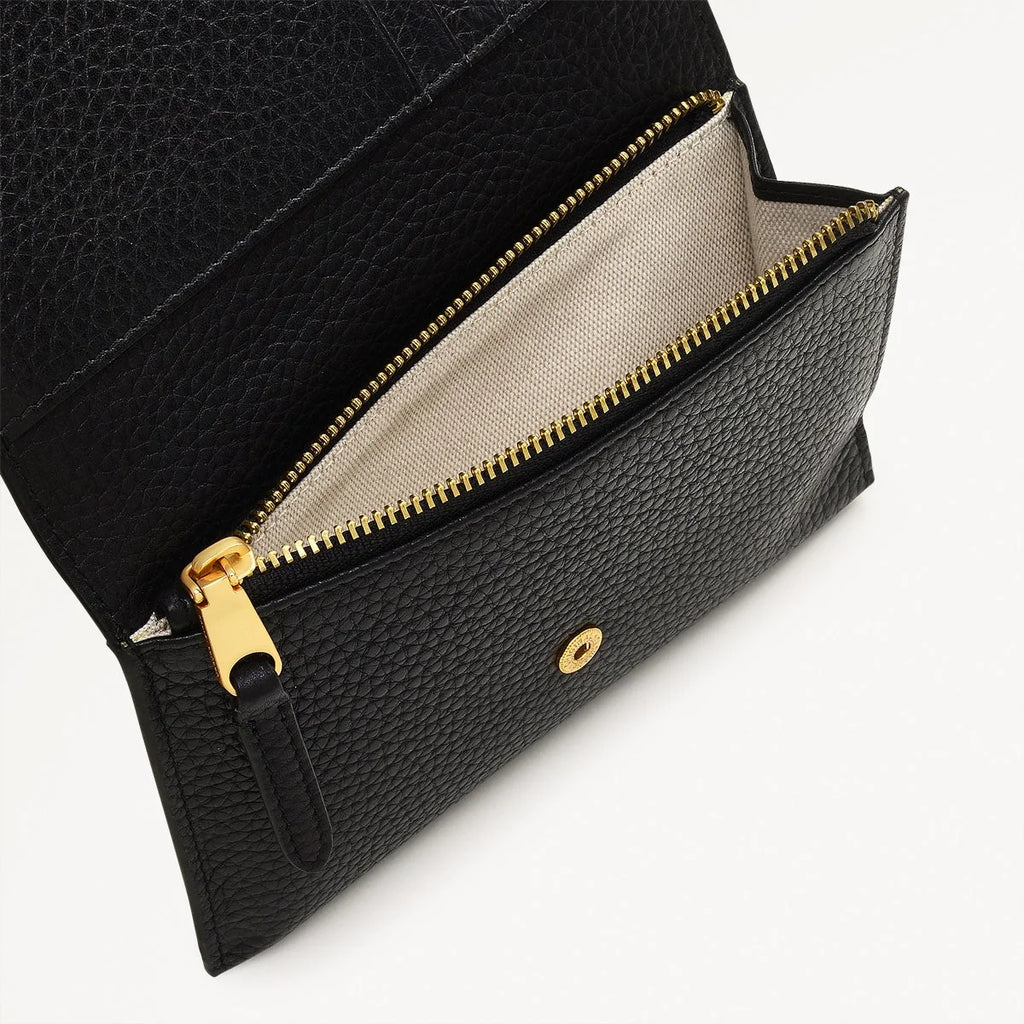 Radley Oak Street - Medium Flapover Purse - Black Grain Leather (NWT)